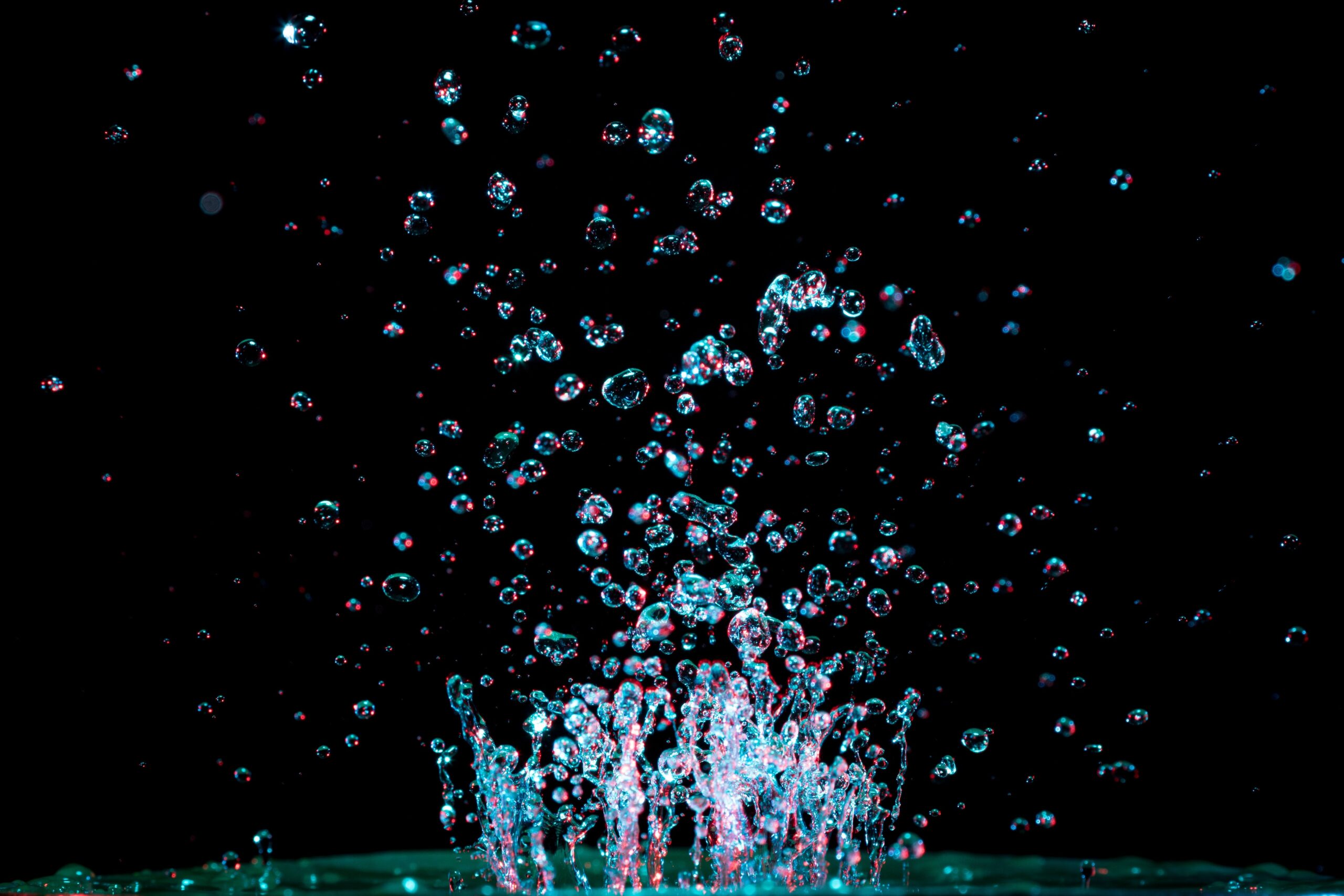 Abstract bubbles against a black backdrop