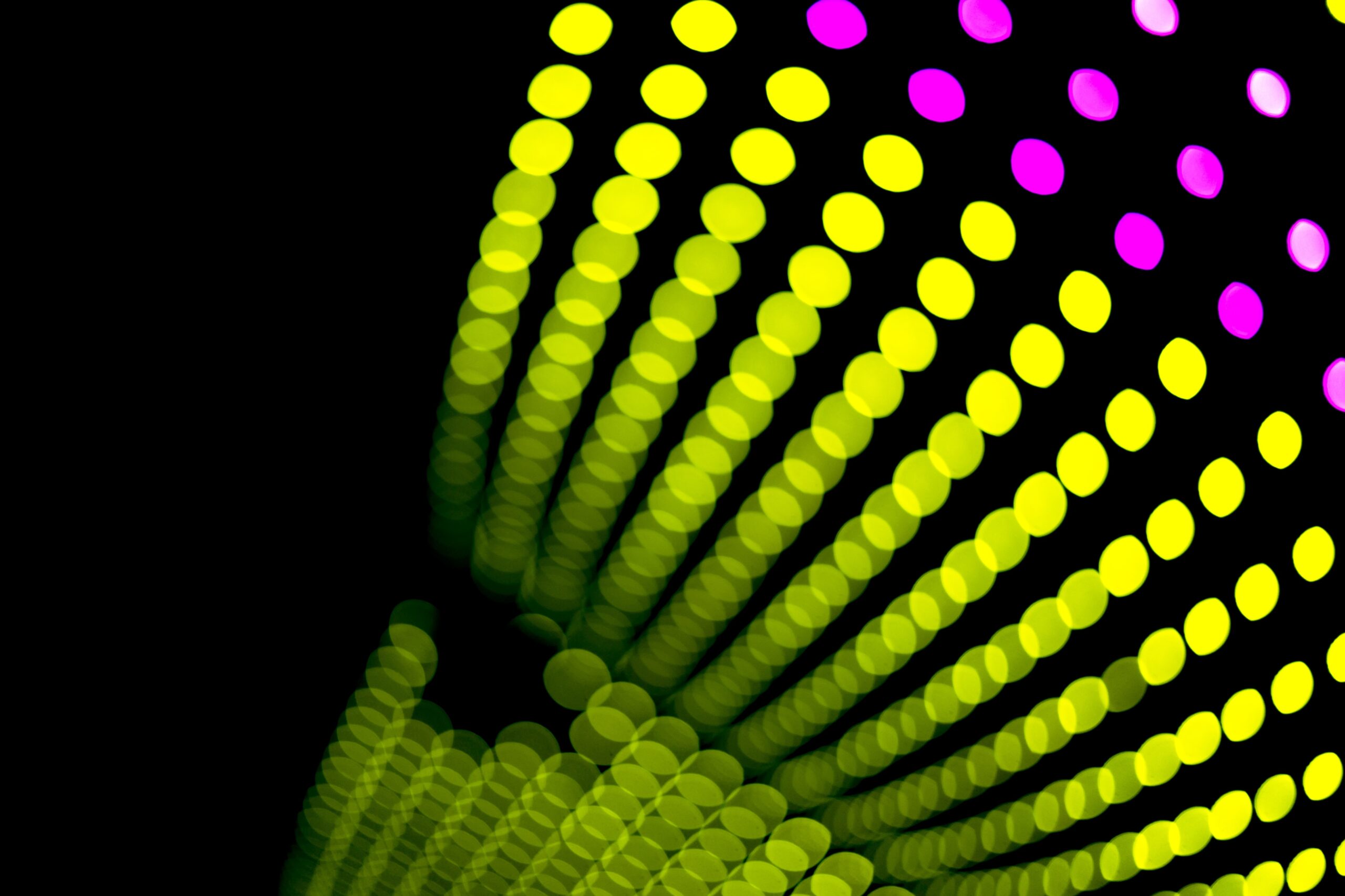 Abstract image of yellow and pink LEDs