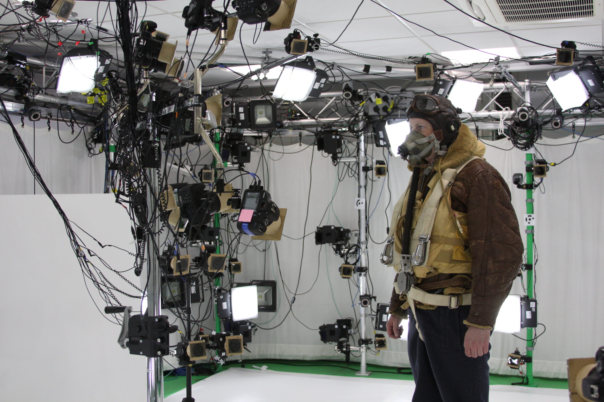 An image of a man in a volumetric capture stage.
